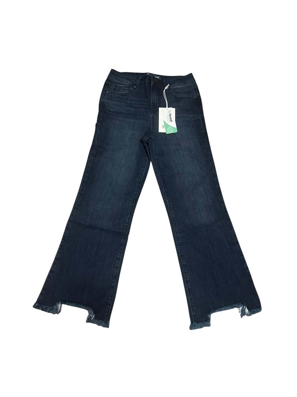 1822 Denim High Rise Demi Boot Jeans with Frayed Hem